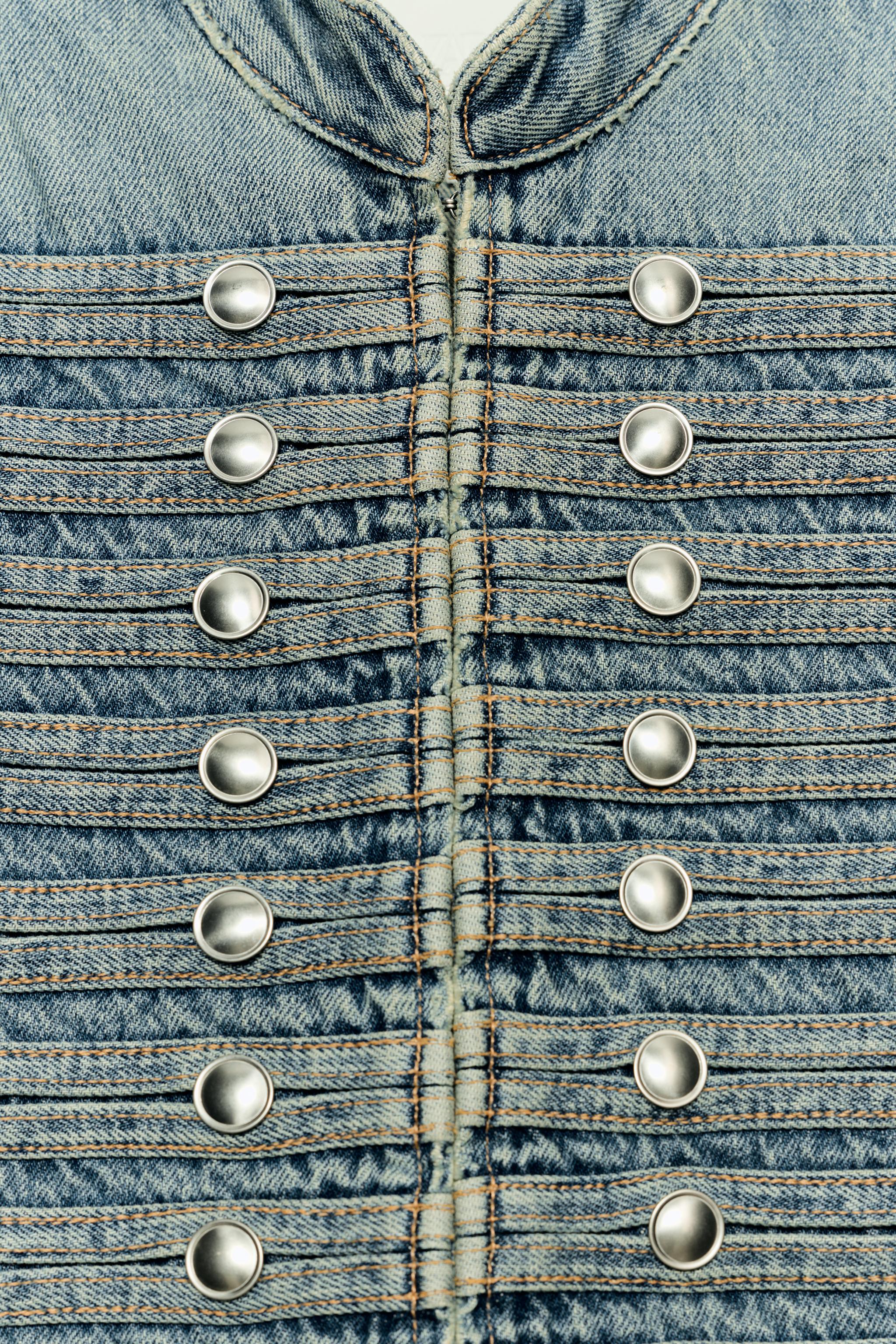 TRF FITTED DENIM JACKET WITH BUTTONS